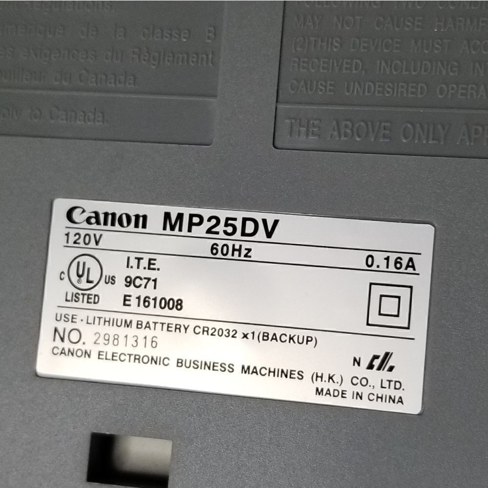 Canon MP25DV clock and calendar adding machine - Picture 3 of 3